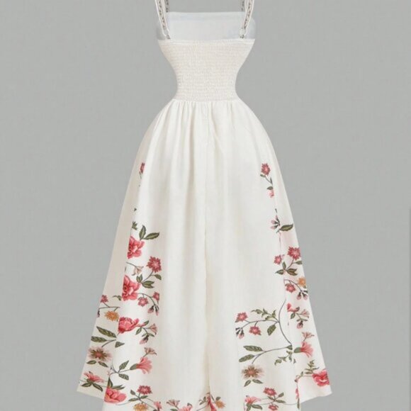 New Women's Floral Print Sleeveless Dress - Picture 2 of 4